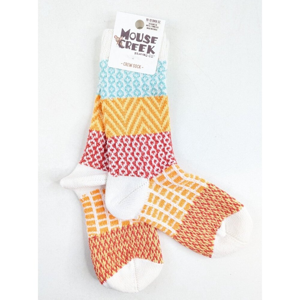 Mouse Creek County Line Youth Ragg Crew Socks Wheat Size Large 10–13 Polyester